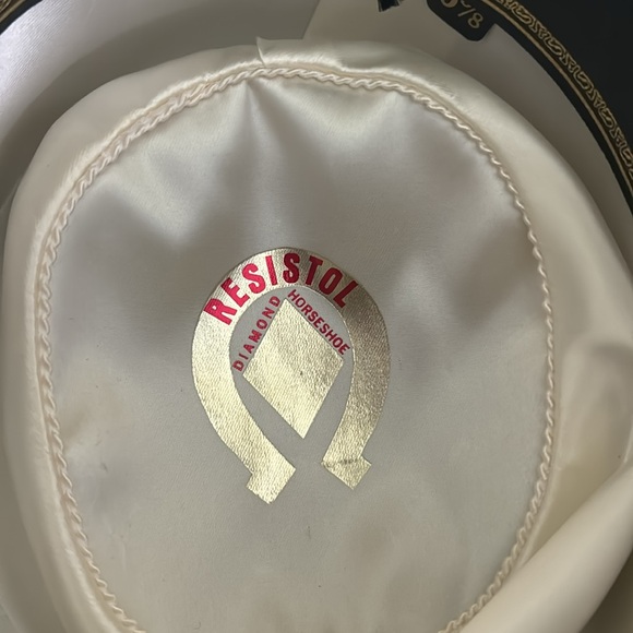 Resistol Diamond Horseshoe western cowboy cowgirl felt hat with feather band - Picture 8 of 16